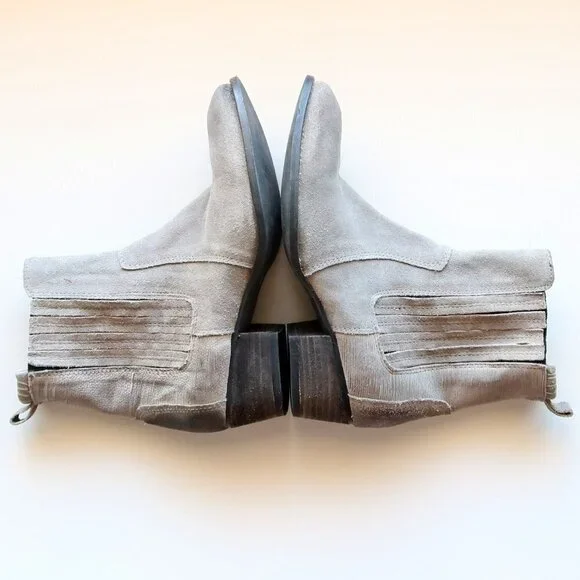 Splendid Grey Suede Leather Western Cowgirl / Cowboy Ankle Boots / Booties Sz. 8 - Picture 8 of 16